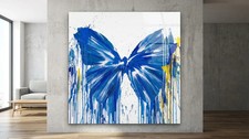 Blue splash butterfly wall art