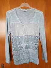 Blaue / Graue Weste mit Spitze  von Gina  Benotti  Größe 44 / 46