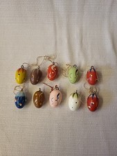 10 Stück Ostereier, Strauchbehang, Holz  Deko Ostern, Erzgebirge, DDR