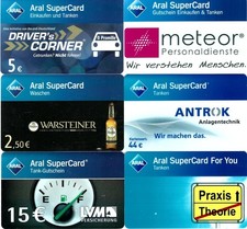 Aral Super Cards  - 6 verschiedene Firmenkarten