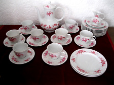Seltmann Weiden Annabell Kaffeeservice 8 Personen rosa Blumen / Kanne Milchk.
