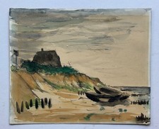 Aquarell 1957 ahrenshoop boote - aquarell,