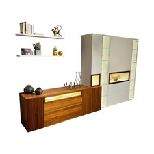 Hülsta Wohnwand Neo Kernnussbaum Und Lack Reinweiss Mit Hinterlackiertem 