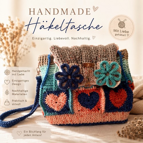 Handgehäkelte tasche - tasche, –