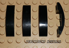 Lego Basic 4x Bogen halbrund Schrägstein Dachstein 1x4 schwarz #93273 NEUWARE