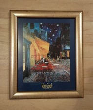 Café de Nuit - Van Gogh Goldrahmen, Bild, Poster Glas 29 x 35 cm- Eurographics