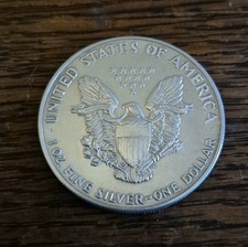 FEIN SILBER AMERICAN 1990 EAGLE-1-DOLLAR-UNZ-SAMMLER-INVESTOREN-ORIGINAL