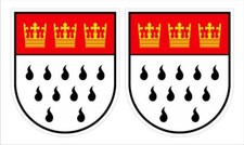2 Stück Wappen Aufkleber Köln NRW Flagge Germany konturgestanzt Nr. 2525