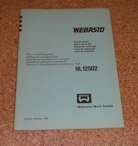 Teilekatalog webasto heiz und - teilekatalog, heiz-