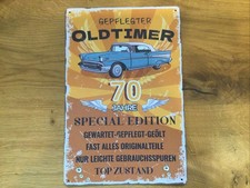 70. Geburtstag, Deko ,Metallschild „Gepflegter Oldtimer“ Ca. 29,5 cm X  19,5 cm