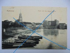 Rathenow 1917 - mit Hafen und Mühle - Wassermühle n