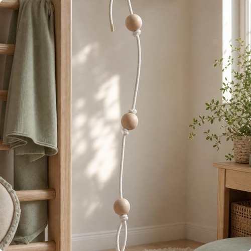Kletterseil mit holzkugeln - kletterseil,