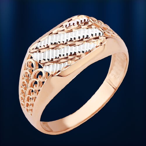 Rose gold 585 herrenring - rose,