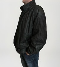 Lederjacke Herren Blouson Schwarz Gr.54 Striwa Lammleder Echt Leder Vintage