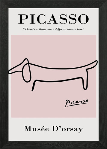 Picasso hund gerahmtes - hund,