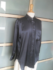 NEU  von ZARA  100% Seide Bluse/Hemd oversized  Gr. M 38 40 Anthrazit