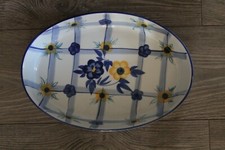 Auflaufform Bavari Porcellan Blumen 32,5 cm blau weiß Bavaria Porzellan