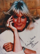 LINDA EVANS Original Autogramm signiertes 20x25 Großfoto Portrait Denver Clan