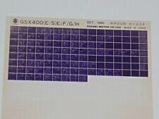 Suzuki GSX400 (E/S) E/F/G/H  Okt 1986 Motorrad original Ersatzteil Katalog ETK
