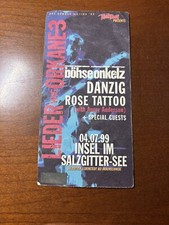 Böhse Onkelz Ticket 1999 Insel Im Salzgitter See Lieder Wie Orkane