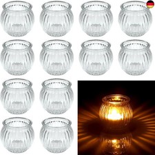 12 Stück Teelichthalter Glas