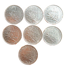 Frankreich, 7x 1 Franc