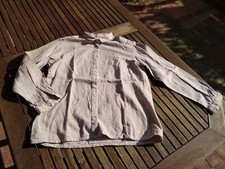 C&A 80er Vintage Hemdbluse Flanell Bluse beige braun kariert angerauht S 36/38