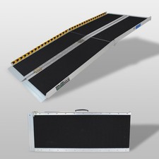 Rollstuhlrampe Kofferrampe doppelt klappbar 183cm Alu Friktionsbeschichtung