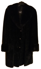  FAKE Persianer Mantel Gr. 46 Schwarz Webpelz Fellkragen