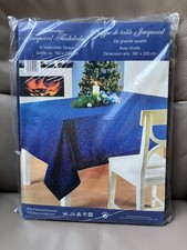 Jacquard Tischdecke Blau