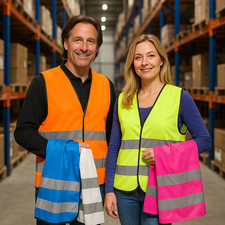 Bedruckte Warnweste mit Reisverschluss Reißverschlusswarnweste Sicherheitsweste