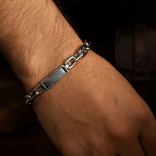 Herren Platin Armband Kabel
