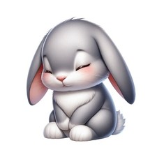 Cute baby rabbit sticker 18x18