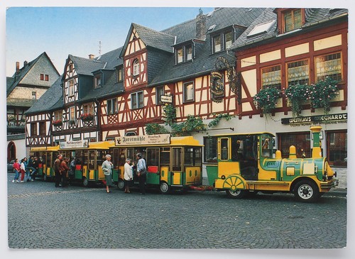 Postkarte bimmelbahn mit - postkarte,