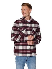 MAVI Herren Shirt Hemd LONG SLEEVE SHIRT Regular Fit, Weinrot port check, XXL