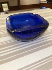 Aschenbecher, Murano Luftblasen, Blau