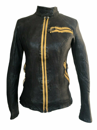 Leder jacke damen schwarz echt - leder,