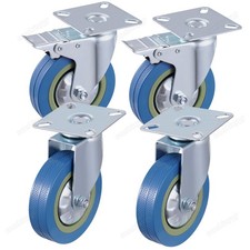 Transportrollen Set 4 x Lenkrollen Bockrollen Vollgummi Schwerlastrollen Möbel