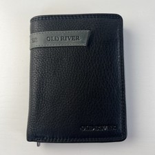 Old River Portemonnaie Geldbeutel Geldbörse Leder  10 x 13 cm Schwarz RFID