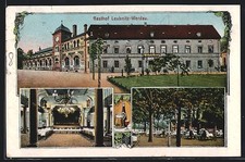 Ansichtskarte Leubnitz-Werdau, Gasthof zu Leubnitz, Saal und Garten 1926 