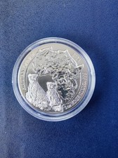1 Oz Ruanda Gepard mit Junges 2013 Silbermünze 999 Ag African Ounce