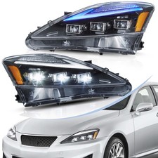 VLAND LED Scheinwerfer Für Lexus IS250 2006-2012 mit Dynamische Blauer Blitz L+R