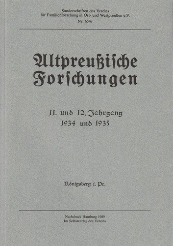 Altpreußische forschungen - altpreußische,