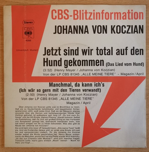 Johanna von koczian vinyl - johanna,