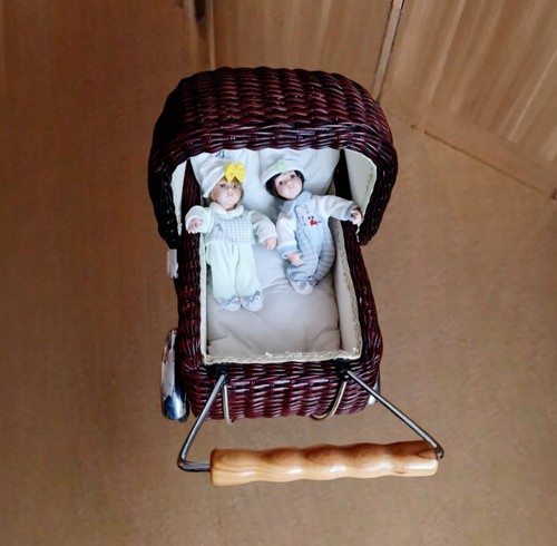 Puppenwagen rattan korb puppen - puppenwagen,