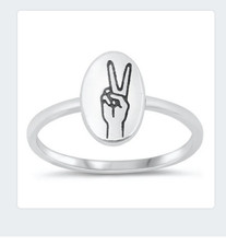 Peace sign finger sterling