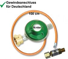 Gasregler 50 mbar Gasschlauch 100 cm Schlauchbruchsicherung für Gasflasche Grill