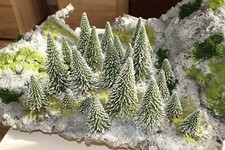 H0 Landschaftsgestalltung (Winterlandschaft) 22Tannen schnee bedeckt