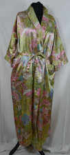 RINGELLA Langer Satin Morgenmantel Traum Blumen Bunt mit Gürtel Größe 44/46 NEU!
