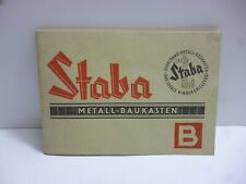 Staba METALL-BAUKASTEN Modell B Original Anleitungsbuch mit Vorlagen 1960   DDR